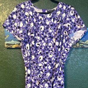 Lane Bryant Lena purple white top blouse 16